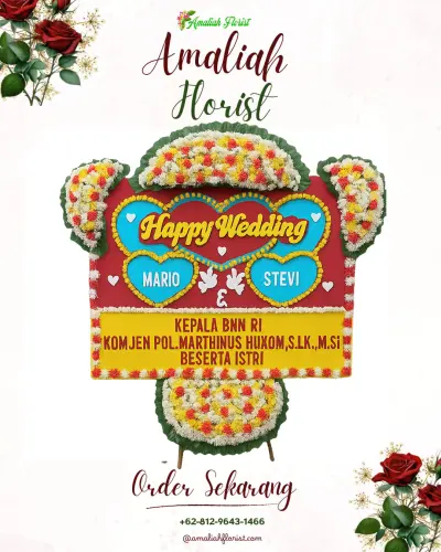 Karangan Papan Bunga Pernikahan di Sinduadi